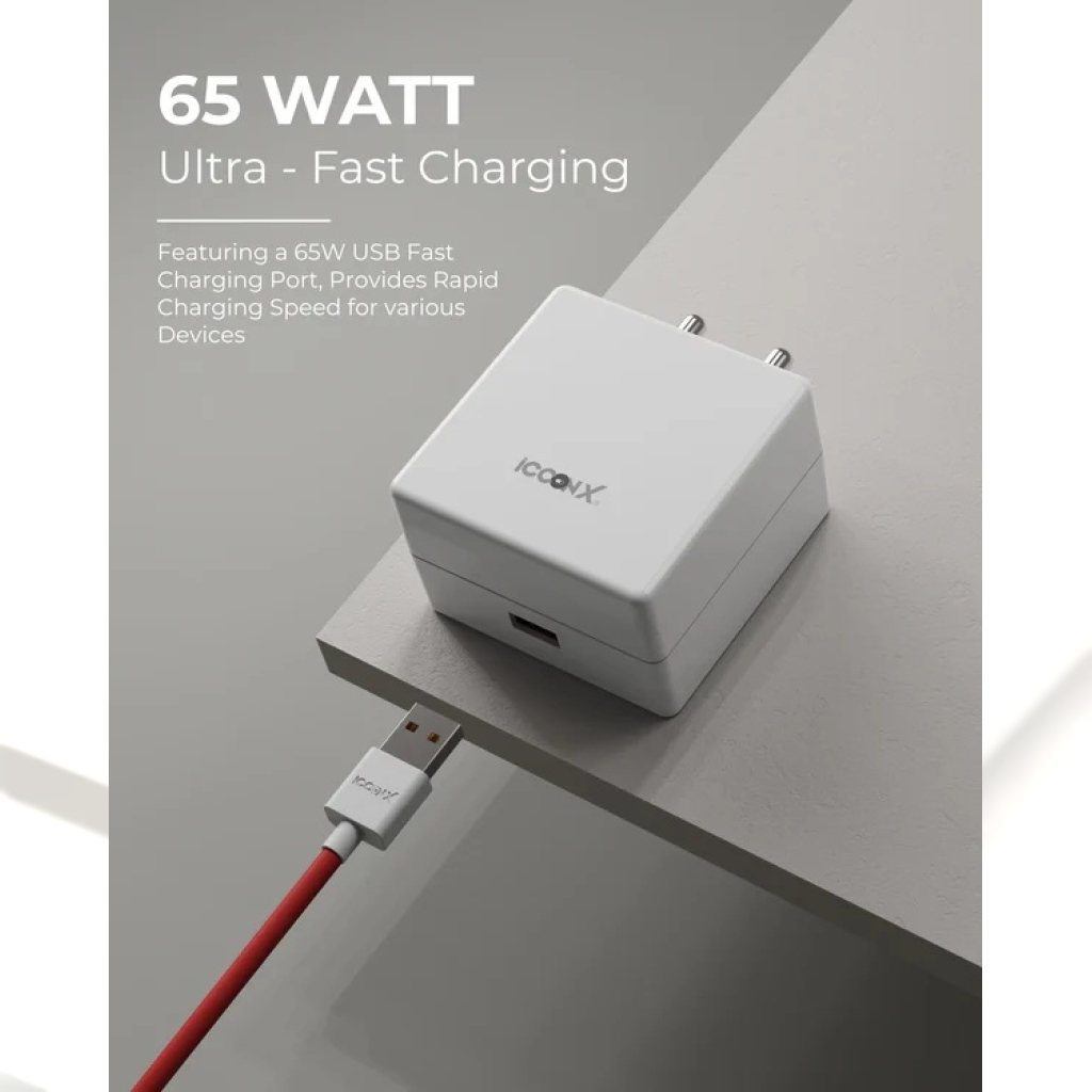 Icconx Charger 65W USB Type A With Cable