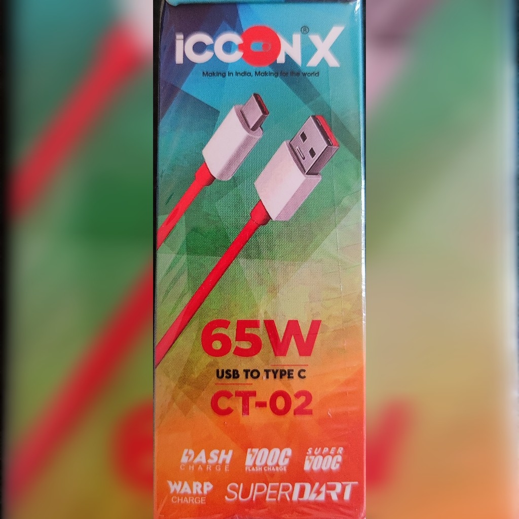 Icconx Type C Data Cable 65W Red